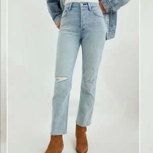 Denim forum arlo high rise straight jean 28L rip